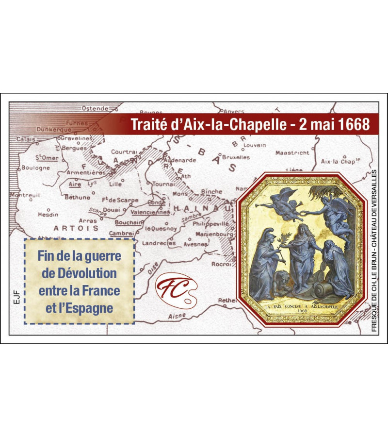 FEUILLET COMMEMORATIF TRAITE AIX LA CHAPELLE